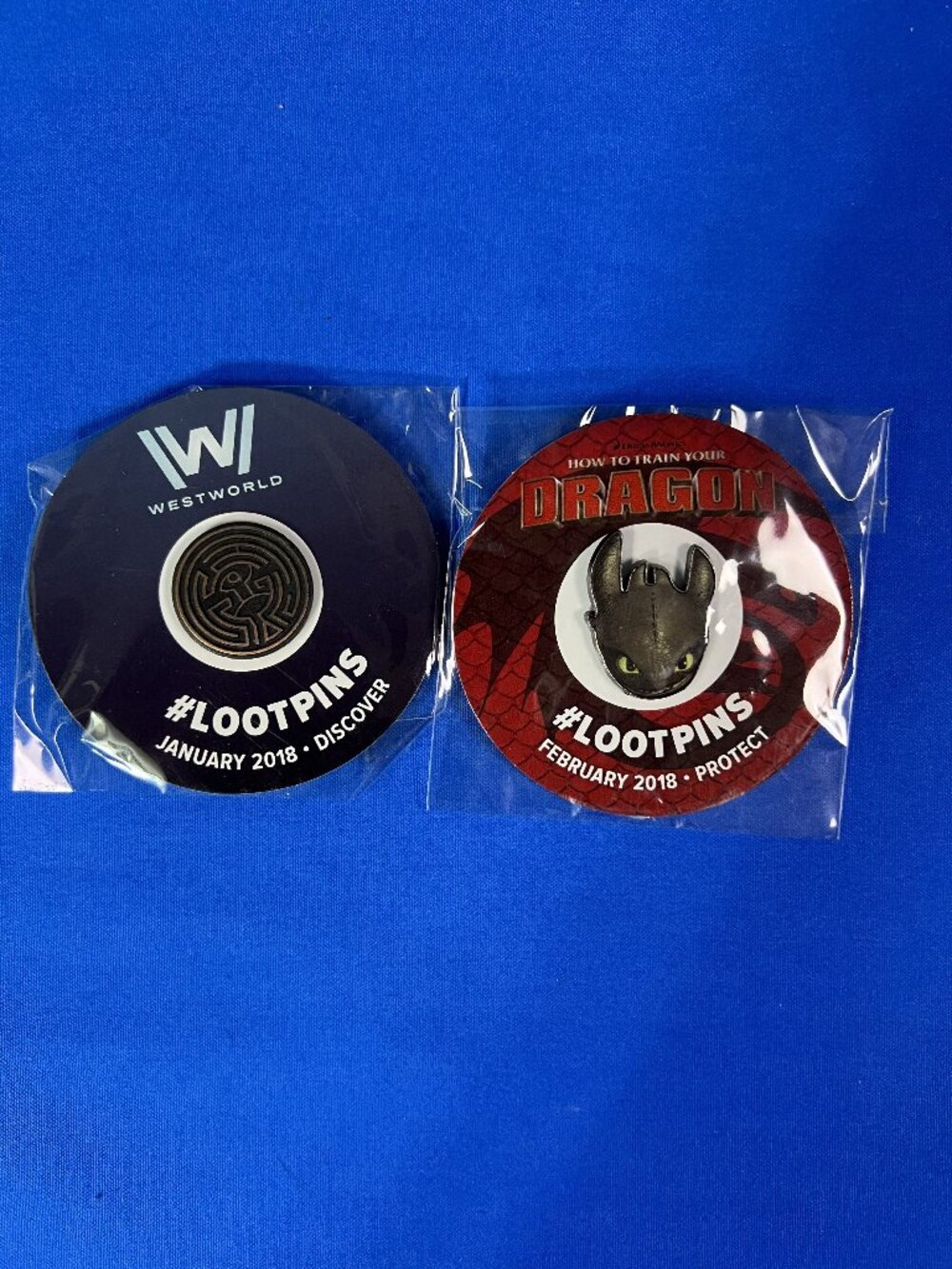 Official Loot Crate Pins January 2018 - February 2018 Set Of 2